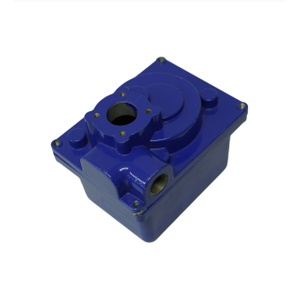 Blue powder coating aluminum alloy die casting top and bottom for motor 